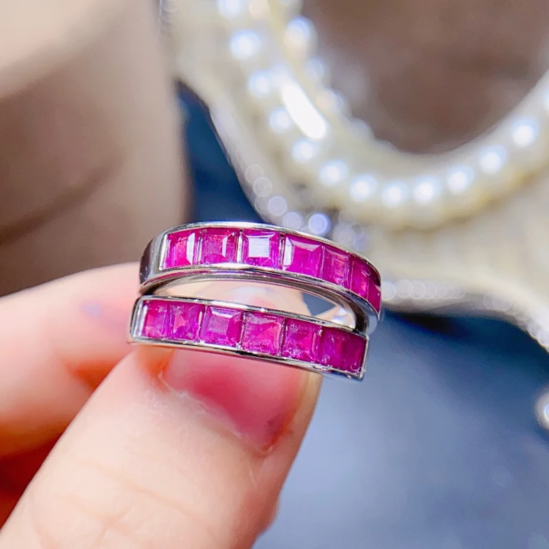 Natural Ruby Rings for women silver 925 jewelry luxury gem stones 18k gold plated free shiping items