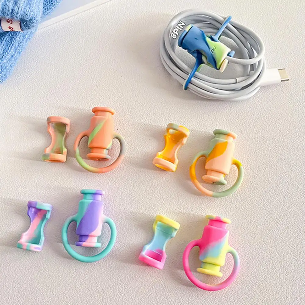 Protezione del filo protezione del filo del cavo colorato ricco protezione del cavo del caricatore di Design del fumetto in Silicone durevole per Iphone per i dati