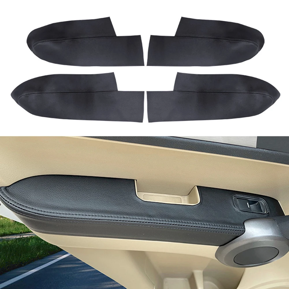 For Honda CRV 2007 2008 2009 2010 2011 Microfiber Leather Car Door Handle Panel Armrest Cover Protective Trim Car Accessories