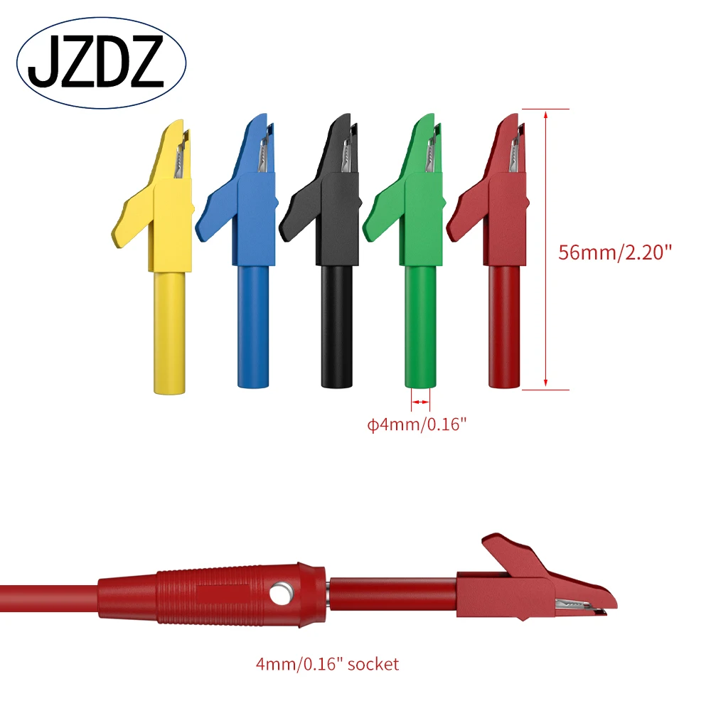 Imagem -02 - Jzdz 41 Peças Kit de Chumbo de Teste de Multímetro mm Plugue Banana para Clipe de Jacaré Cabo de Teste com Fio Sondas de Perfuração Clipe de Jacaré 80013