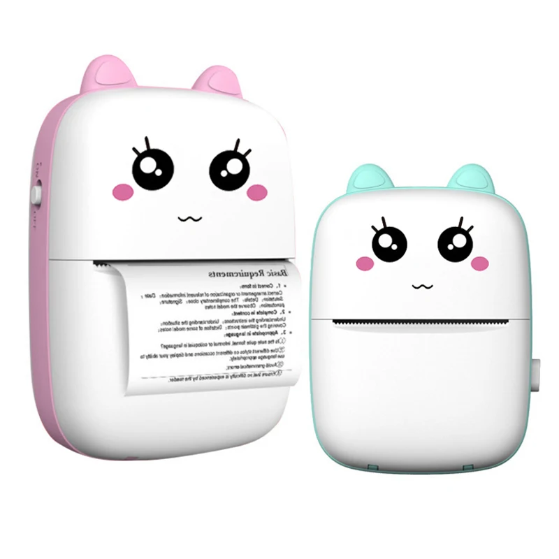 

Mini HD Portable Printer Sticker Label Bluetooth Pocket Thermal Printer With Rolls Paper For Student Note Inkless Printing
