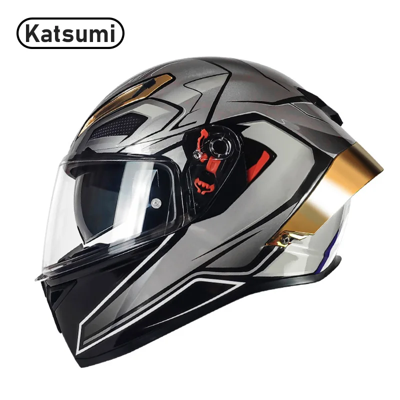 

DOT Certified Full-Face Dual Visor Motorcycle Helmet - Safe & Stylish Protection for Men & Women, All Seasons