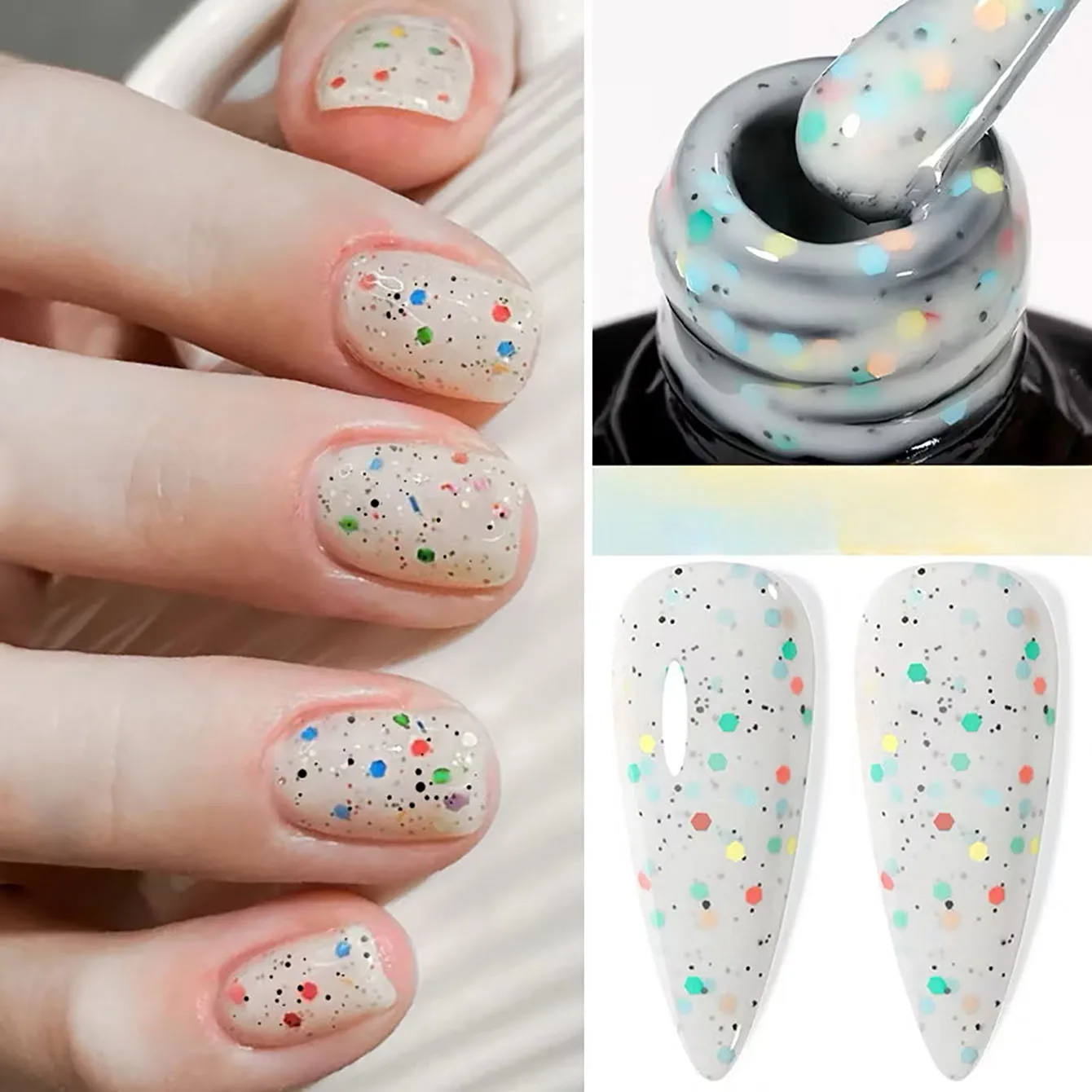 MIANEL 93A 10ML 2025 Holiday Exclusive: طلاء جل علبة الزبادي - الجبن والآيس كريم الترتر عيد الميلاد مسمار الفن