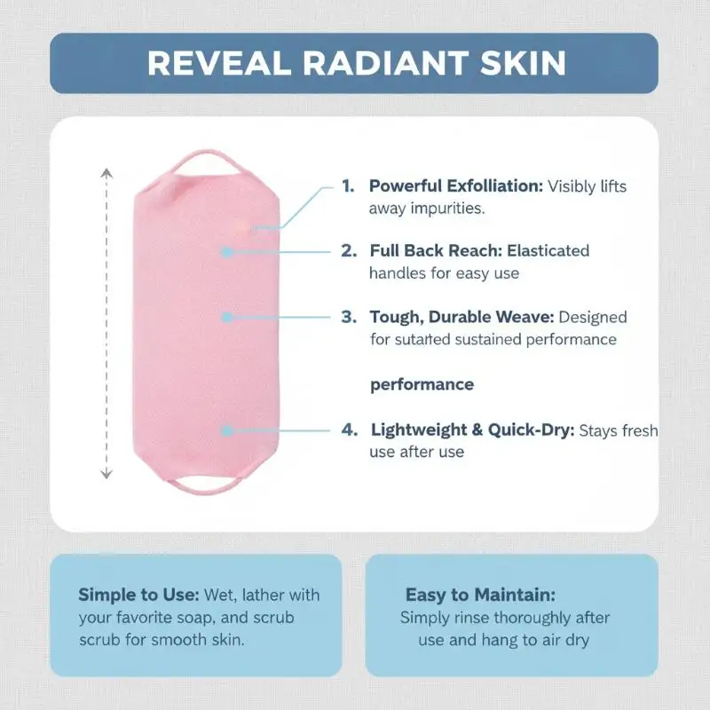 1 Stück Peeling-Badetuch, Dehnbarer Ganzkörper-Waschlappen, Super Saugfähiges Handtuch, Badezimmerzubehör – Detail 19