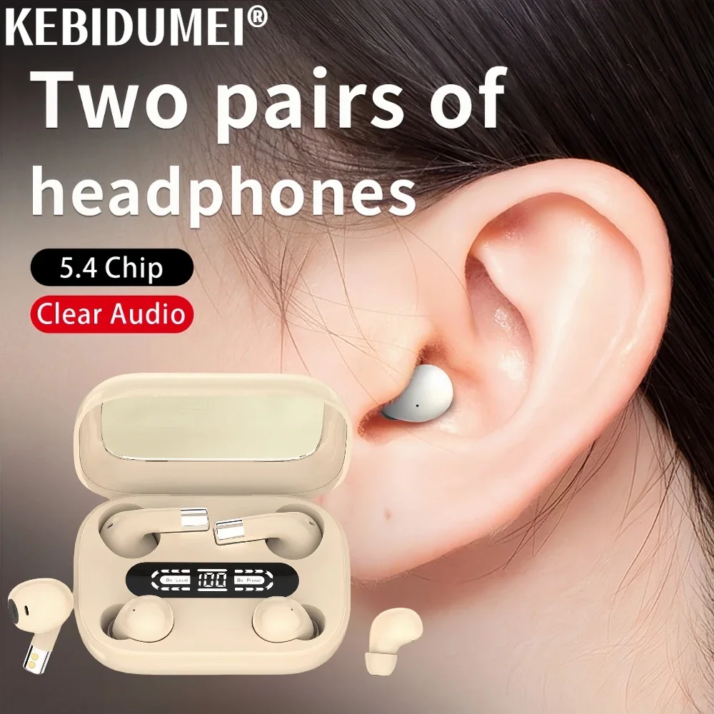 Auriculares invisibles para dormir, audífonos intrauditivos inalámbricos con Bluetooth, impermeables IPX5, con micrófono, HIFI, para música