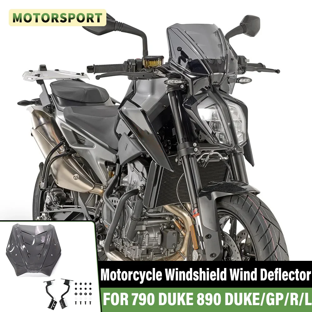Parabrisas delantero para motocicleta 790Duke 890Duke GP/L/R 790 890 Duke, Deflector de viento, Protector de pantalla, Deflector