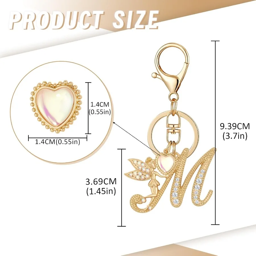 Vergulde alfabet beginletter sleutelhanger sleutelhanger voor vrouwen meisjes kristallen sleutelhangers voor portemonnee rugzak tas charme