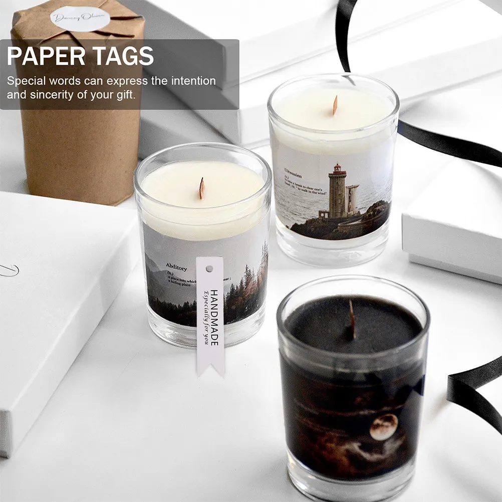 50Pcs Hanging Tags Handmade Paper Gift Tags DIY Presents Decorative Hanging Labels for Handmade Gifts Present Labels