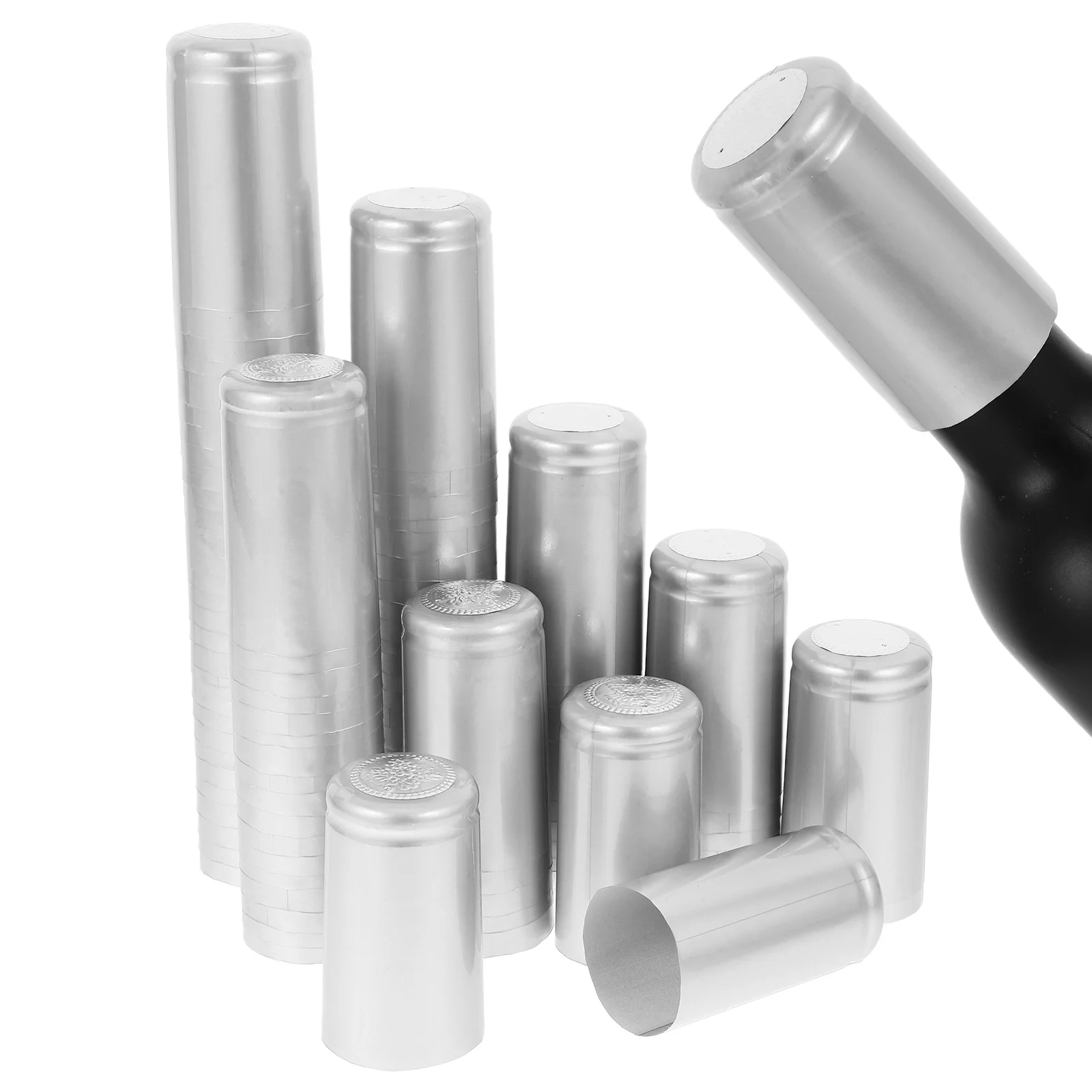 

100Pcs Heat Shrink Film PVC Caps Shrink Wrap Capsules for Wine Bottle Sealing Wine Shop Party Decor Sealers