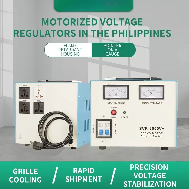 220V Single Phase SVR-2000VA Voltage Stabilizer Regulator Home Use Servo Motor with Copper Pointer 50Hz Frequency AC Current SVC