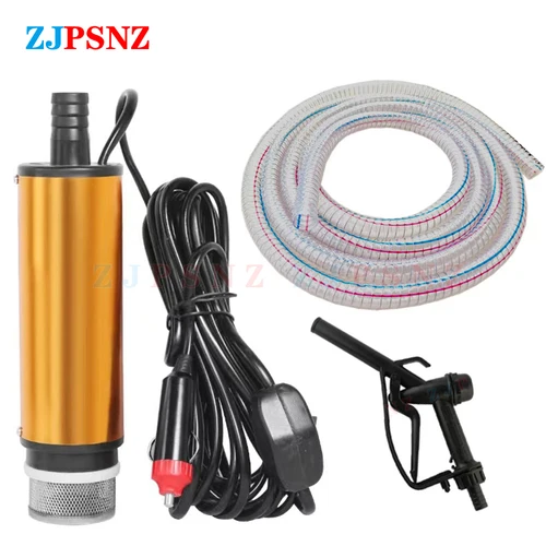 DC12V 24V aceite de agua diésel coche Camping pesca Kits de bomba de transferencia sumergible bombeo de coche bomba de aceite diésel encendedor de cigarrillos