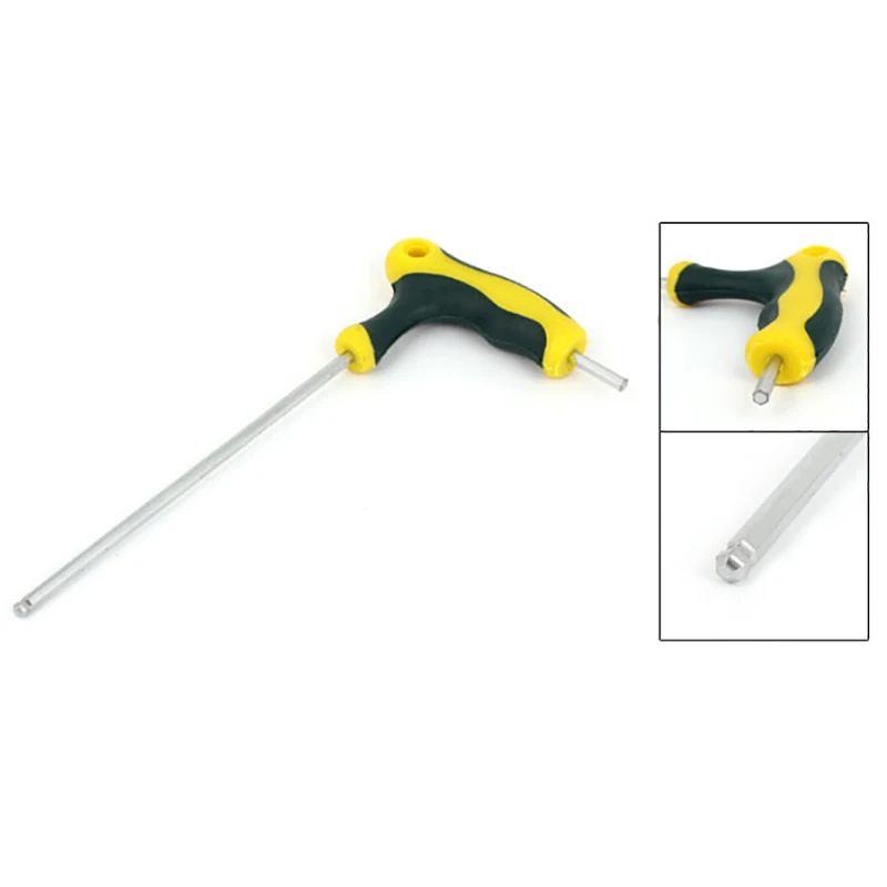 3mm Tip T Handle Metric Ball Head Hex Key Wrench Antislip Plastic Handle Ball End Hex Wrench Spanner Hand Tool 14.5cm Length