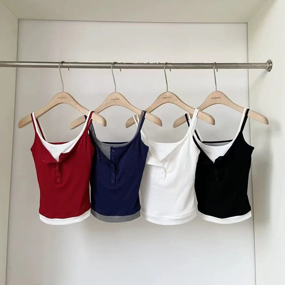 

Yoga Tank Top, One-piece Mock Two-piece Sports Tank Top With Push-up Bra Pads, Breathable Quick-Drying Workout Fitness Wear