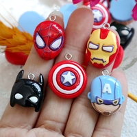 10PCS Cartoon Anime Avatar Superhero Hook Pendant Flat-back Resin Charms DIY Necklace Bracelet Earring Jewelry Keyring Accessory