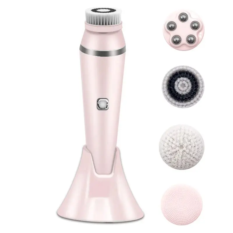 4 in 1 for Facial Cleansing Brush Face Massager with 4 Heads Rechargeable Skin Care Tool Drop Shipping