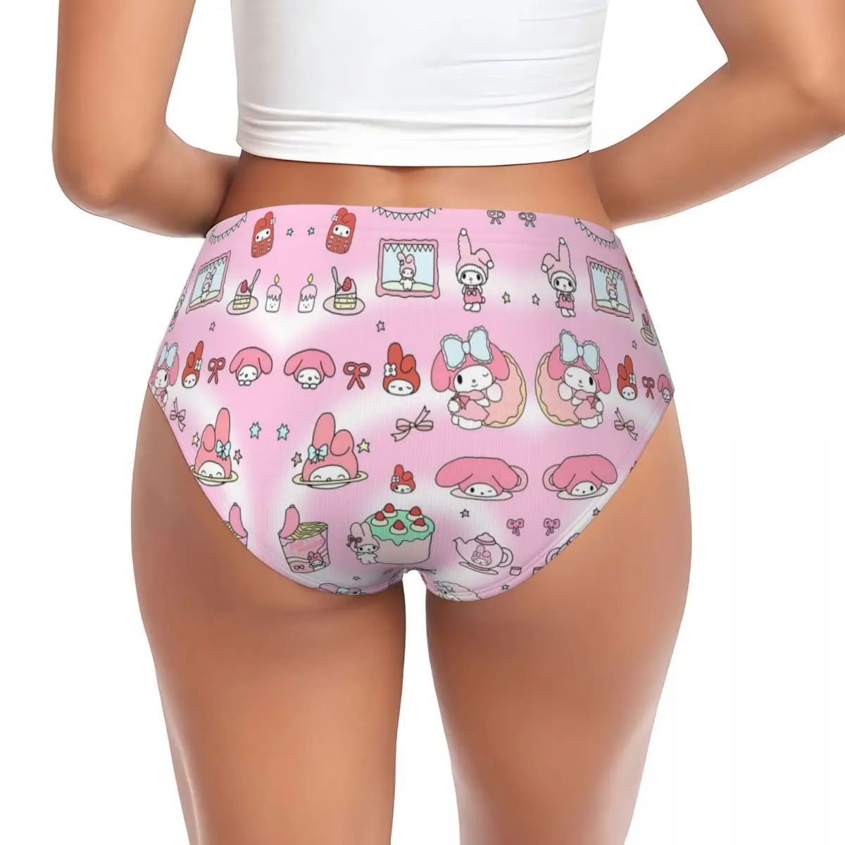 Custom Women Cartoon Melody Brief Panties Female Breathable Underwear Underpants