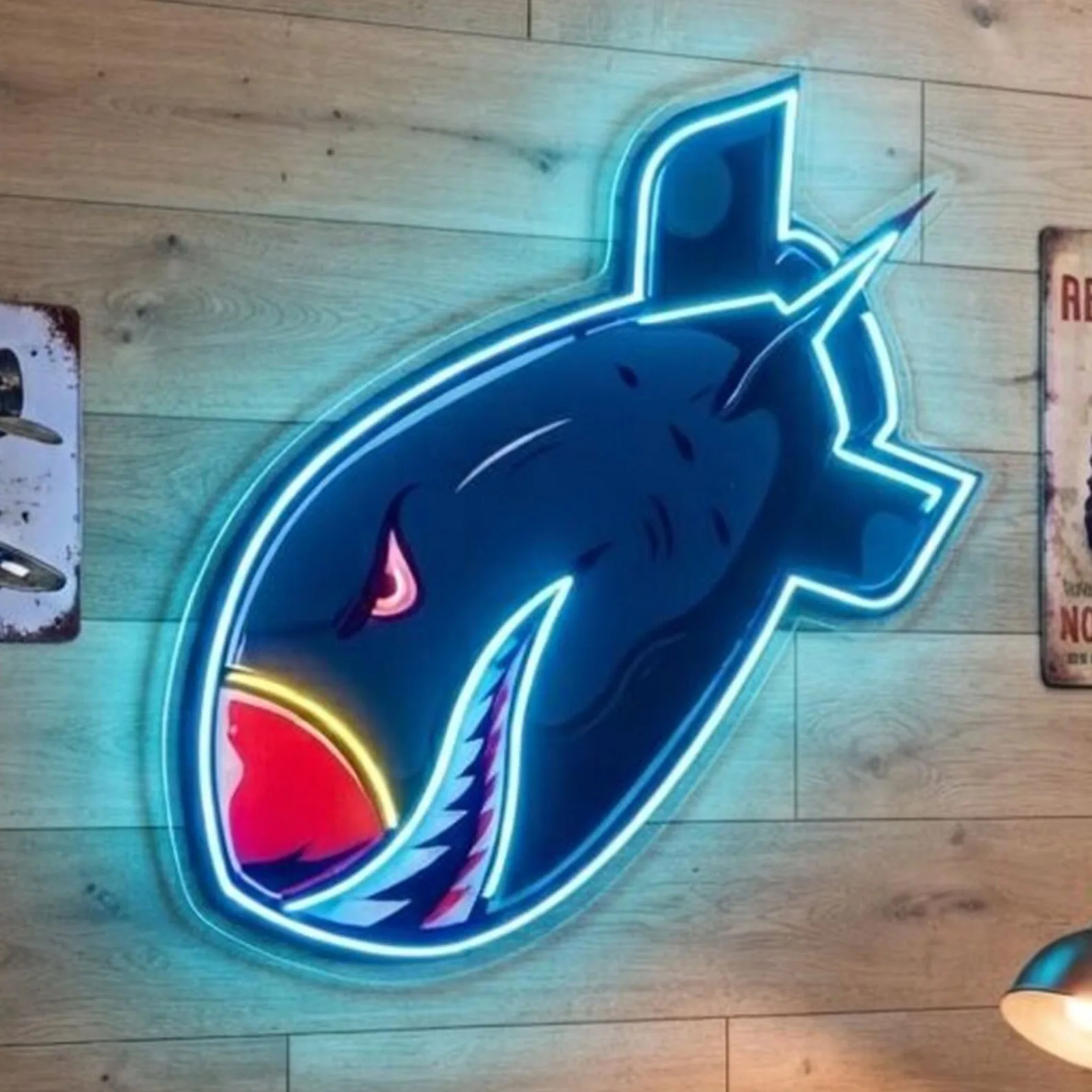 Shark LED Neon Sign,Shark Acrylic Wall Decor,Pop Art Neon Light,Ocean Theme Wall Art,Game Room Decor,Beach House Neon Sign