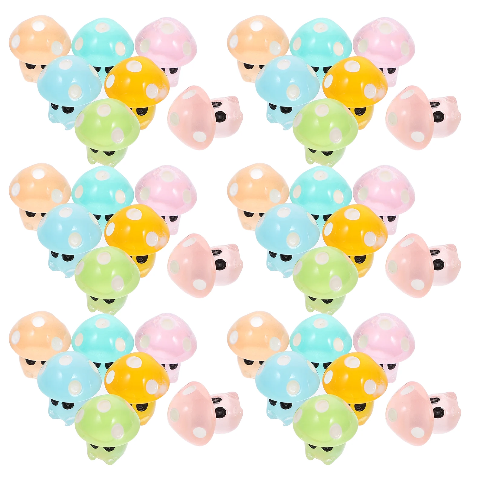 35-delige Glow-in-the-dark Paddestoelornamenten Lichtgevende Miniaturen Paddestoelen Fee Diverse Bonsai Kleurrijke Tuin Gloeiend