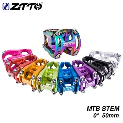 ZTTO MTB Power 50mm Stem 31.8mm High-Strength CNC 0 Degree Rise Stem Enduro Stem For XC AM FR Mountain Road Bicycle Parts