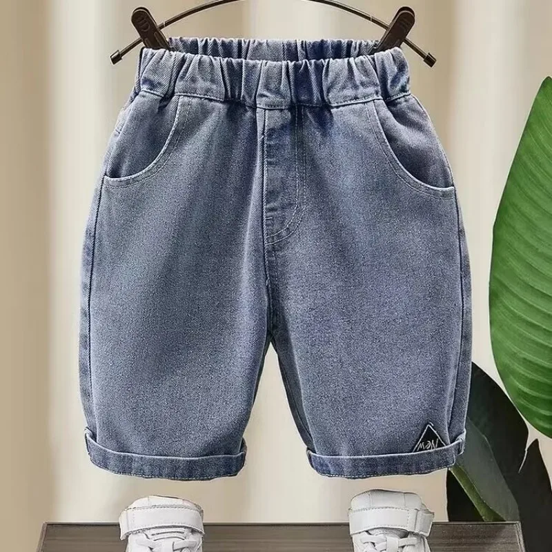 Kids Boys\' Denim Shorts Summer Thin New Blue Fashion Loose Jeans Children\'s Casual Capris Hot Pants