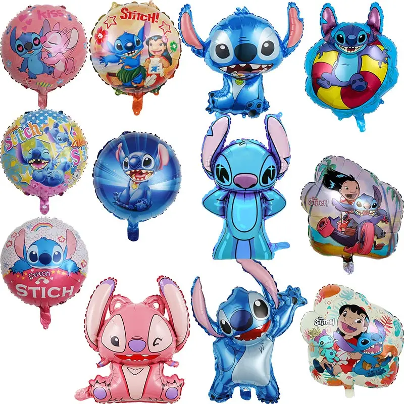 Disney Stitch Birthday Balloon Decoration Kids Cartoon Lilo Stitch Theme Angle Balloons Happy Holiday Party Supplies Baby Shower