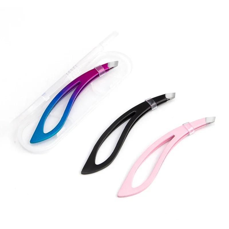 쉬운 새로운 자란 머리 핀셋을 위한 손질 잎 모양 눈썹 및 속눈썹 그립 및 부드러운 메이크업 도구를 위한 정밀 세트