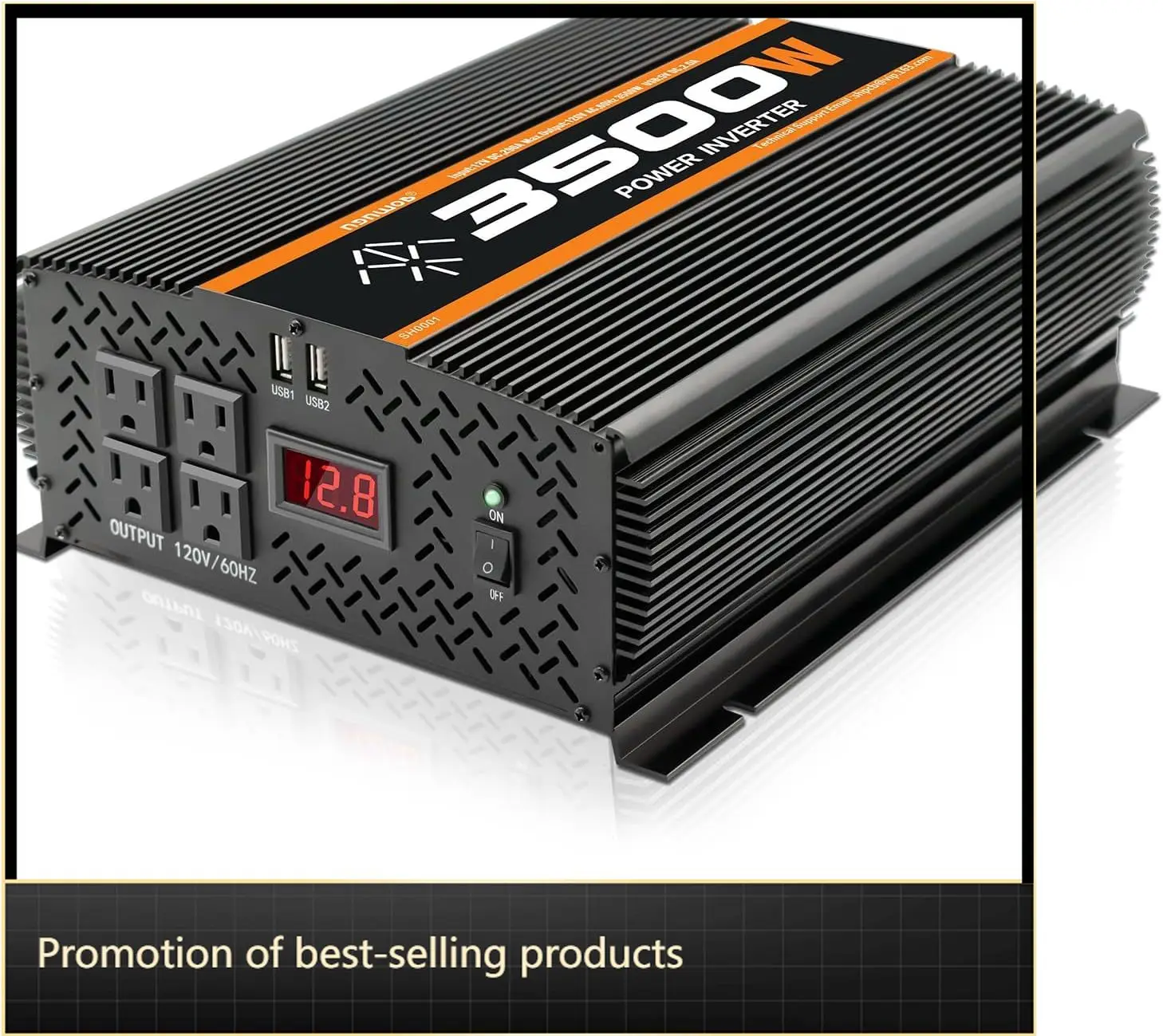 

Vehicle Car Truck Rv Solar 3500 Watt Power Inverter Dc 12v To Ac 110v Converter Four Ac Outlets Two Usb Ports Lcd Display