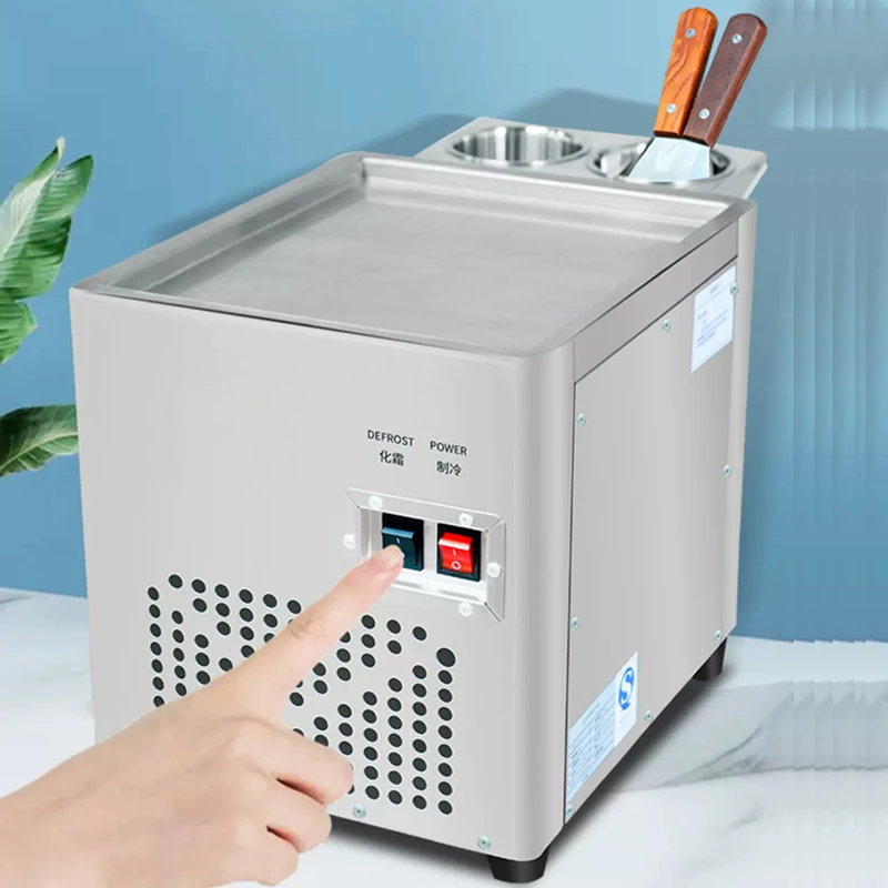 آلة توالت الآيس كريم المسطحة آلة الزبادي المقلي آلة عصير الفاكهة المصنوعة من الفولاذ المقاوم للصدأ