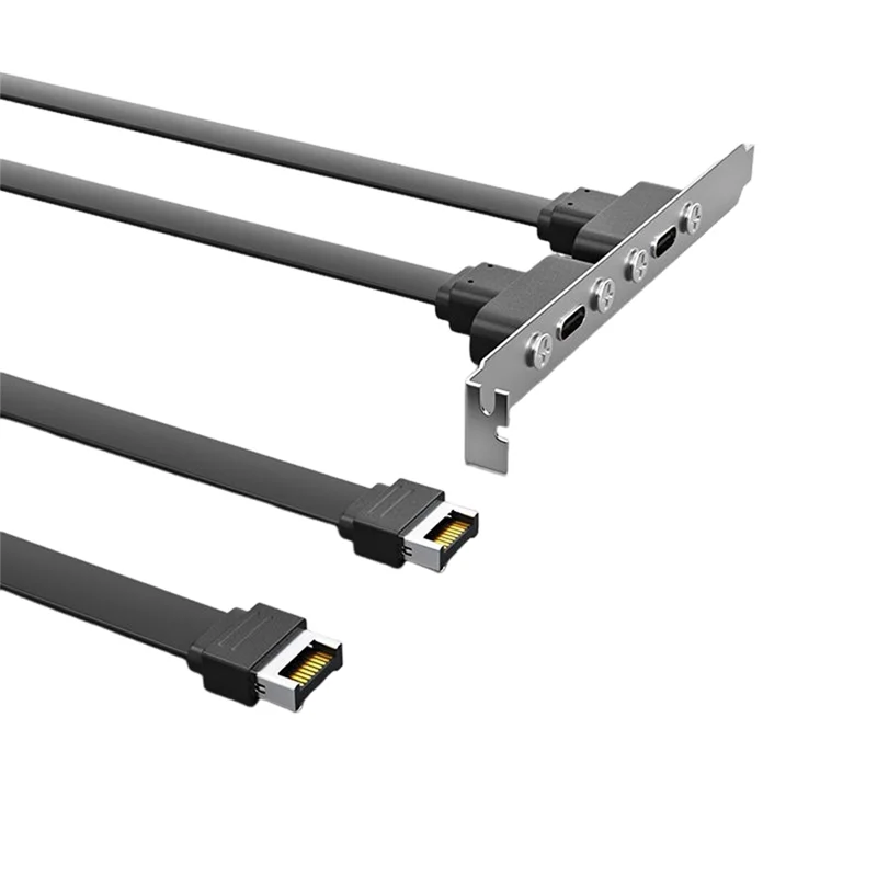 USB3.1 Baffle Cable 19PIN/TYPE-E To TYPE-C Front C Mother Chassis PCI Bit 10Gbps Short Flat Cable A Easy To Use -50Cm