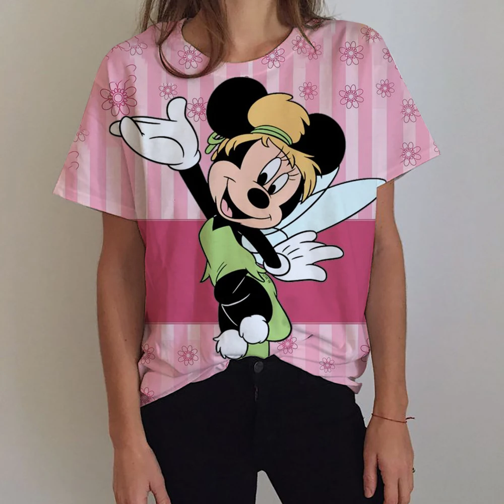 Женская футболка Harajuku, одежда с короткими рукавами и графикой, женский топ, новая женская футболка 90-х годов, модная одежда с принтом Микки Мауса