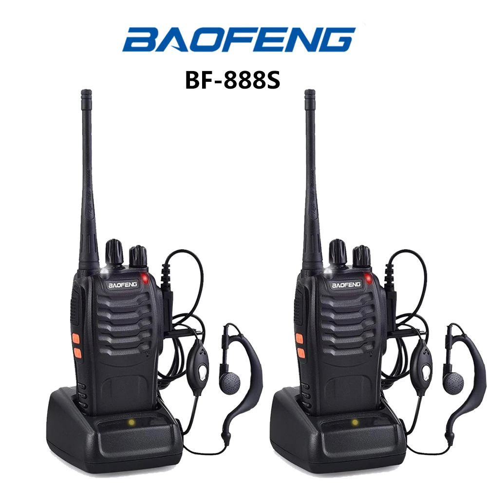 2PCS Baofeng BF-888S Walkie Talkie UHF 400-470MHZ portable cb radio two way radio USB charger portable am walkie talkie