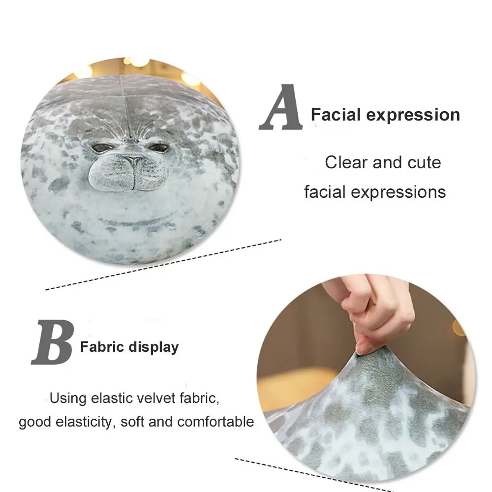 Trendy Chubby Blob Seal Pillow Soft Cute Stuffed Animal Plush Toys PP Cotton Large Gift for Boys Girls Children