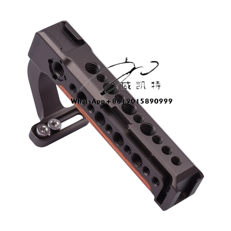 

Universal Camera Cage Extension Handle Multifunctional Camera Handle Grip with Wrench Double Cold Shoe for Flash LED Light