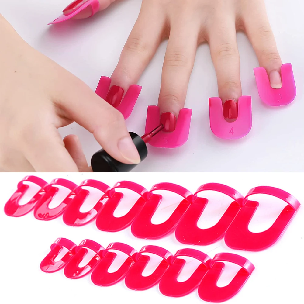 26pcs G Curve Shape Nail Polish Protector Varnish Shield Finger Cover Spill-Proof French Stickers Reusable Manicure Nail Clips