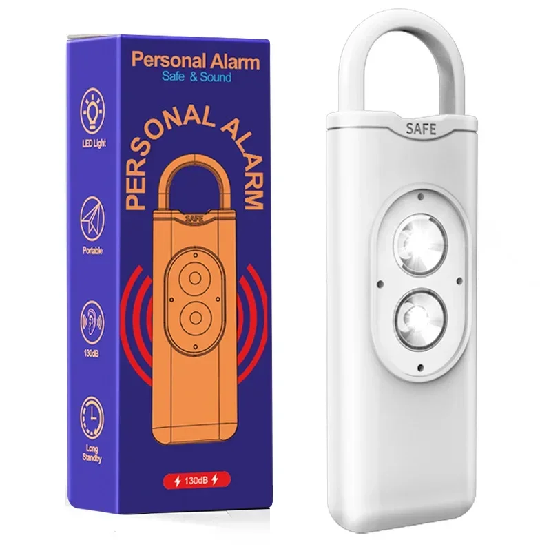 Personal Security Keychain Alarm, Personal Alarms, 130dB SOS LED Light, Self Defense Siren Safety Alarm for Women Keychain