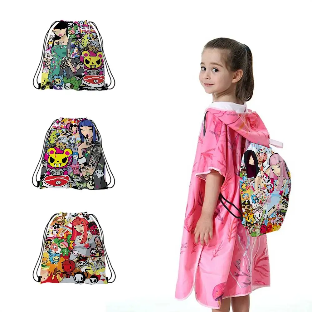 أزياء شعبية T-Tokidoki شعار شخصية الرباط على ظهره الرياضة حقيبة قاعة رياضة للنساء الرجال حقيبة التسوق #4