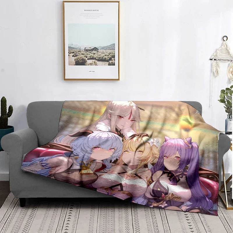 

Genshin blow blanket soft upholstery sofa blanket bed blanket players chair blanket Anime blanket anime blanket custom blanket