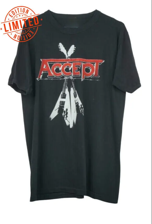 Remake 1980S ACCEPT HEAVY METAL BAND T-SHIRT, unisex full size