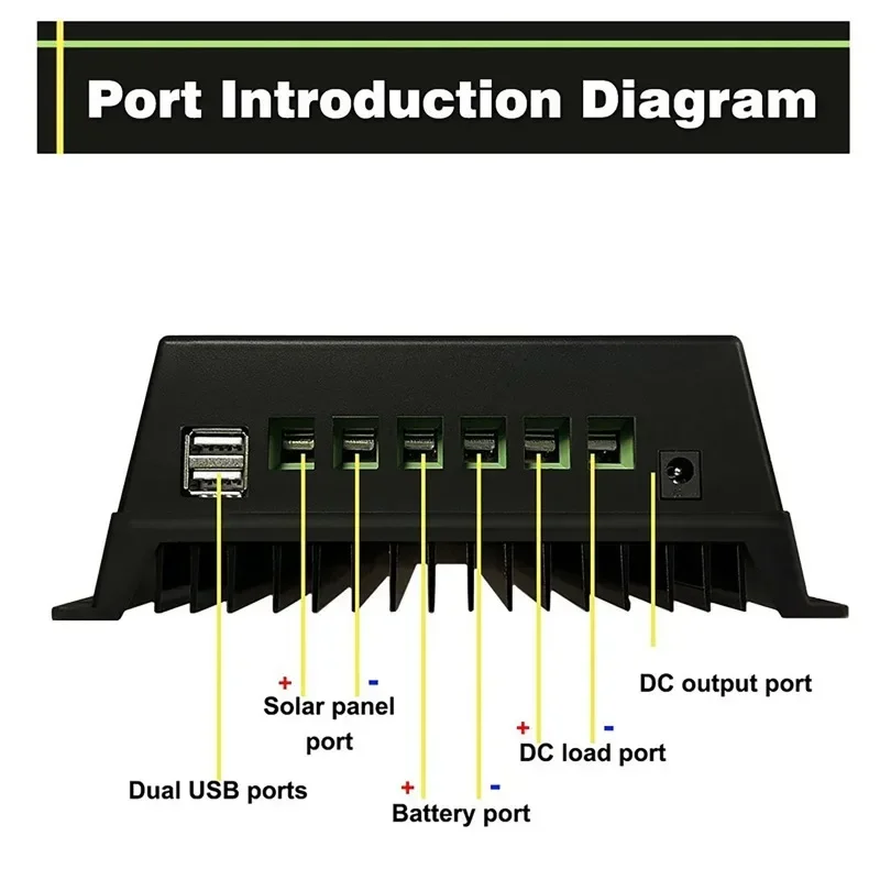 Imagem -03 - Mppt-controlador de Carga Solar com Tela Lcd Regulador Inteligente para Chumbo-ácido e Lítio Auto Dual Usb 60 a 70 a 80 a 90 a 100a 12 v 24 v 36 v 48v