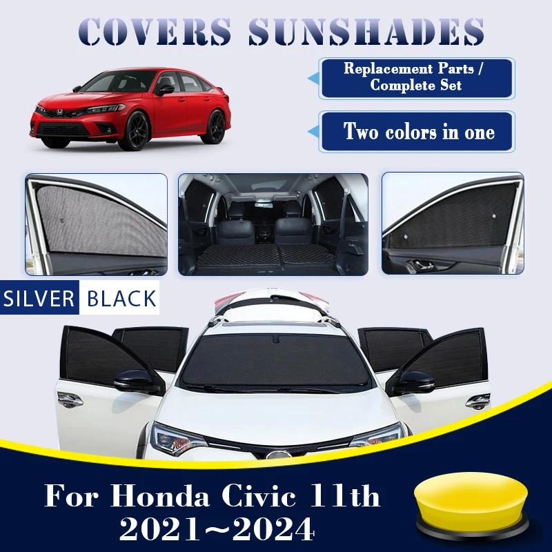 

Car Sunshade Cover For Honda Civic 11th Gen FE 2021 2022 2023 2024 Sedan Sun Shade Sunscreen Window Visor Windshield Accessories