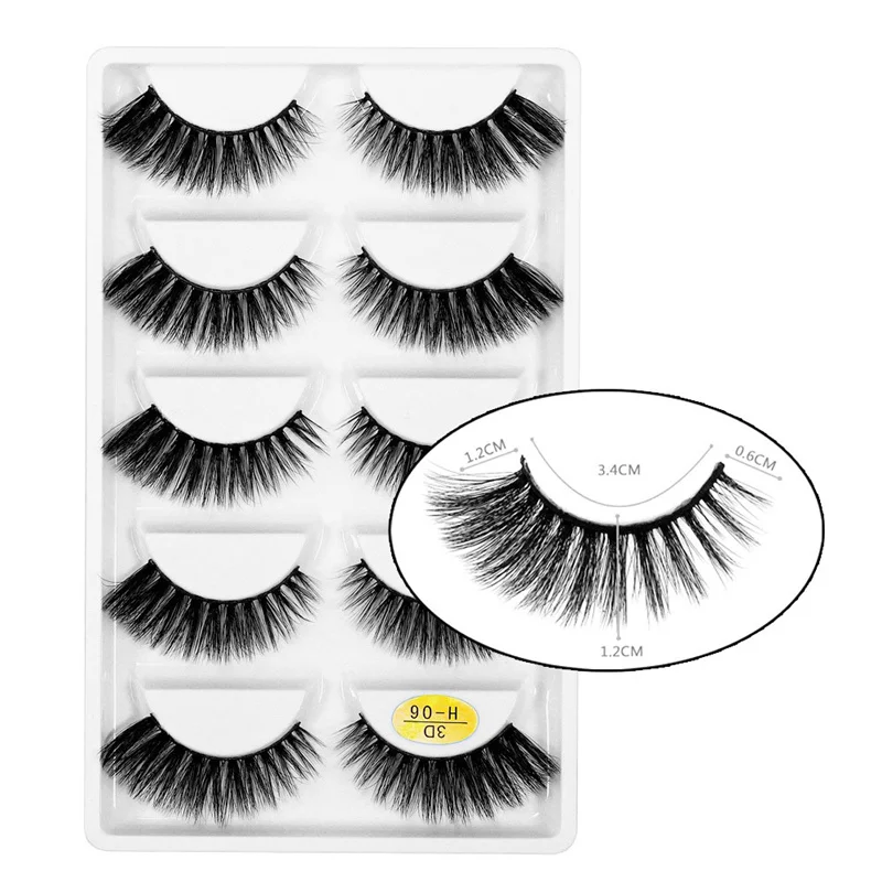 60% discount 3DH Serise Natural flexible reusable Long-lasting chemical fiber false eyelash extention with customized