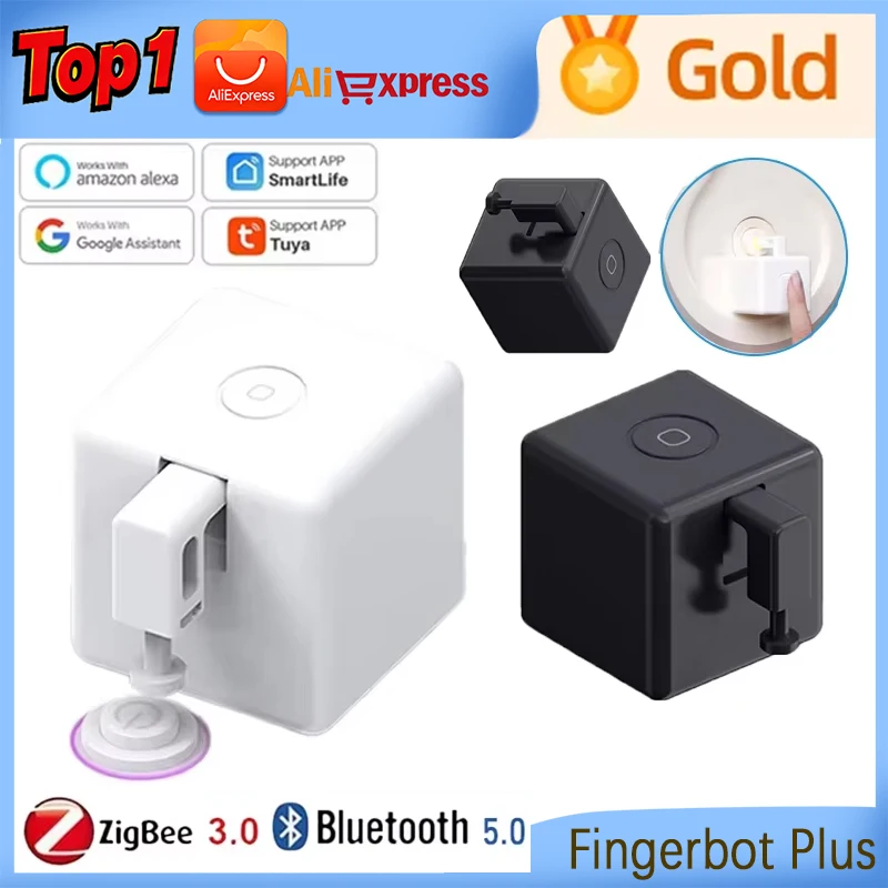

Tuya Fingerbot Plus Finger Robot Zigbee Bluetooth Робот Кнопка Толкатель Переключатель Бот Работает с приложением Alexa Google Home Smart Life