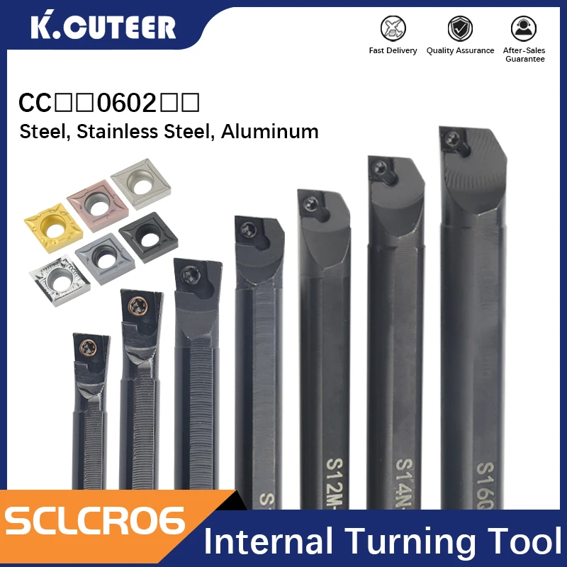 1pcs S07K-SCLCR06+1pcs S10K-SCLCR06+1pcs S12M-SCLCR06 Lathe Holder Turning Tool Boring Bar 7/10/12/16mm + 10pcs CCMT0602 Inserts