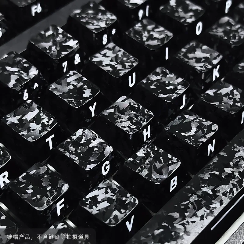 Textured keycaps spot cross-border carbon fiber side engraved 119 key small full set of original magnetic  mechanical keyboard