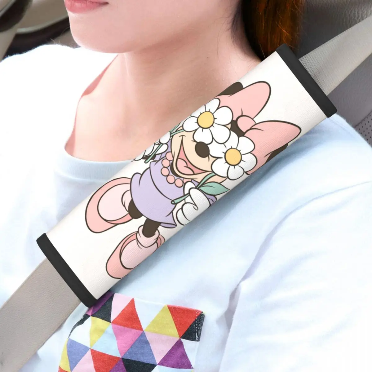 Minnie Kawaii Fit Seatbelt Cover for Car Truck Seat Belt Shoulder Pad 2 Pack Straps Neck Cushion Protector for Camera Backpack