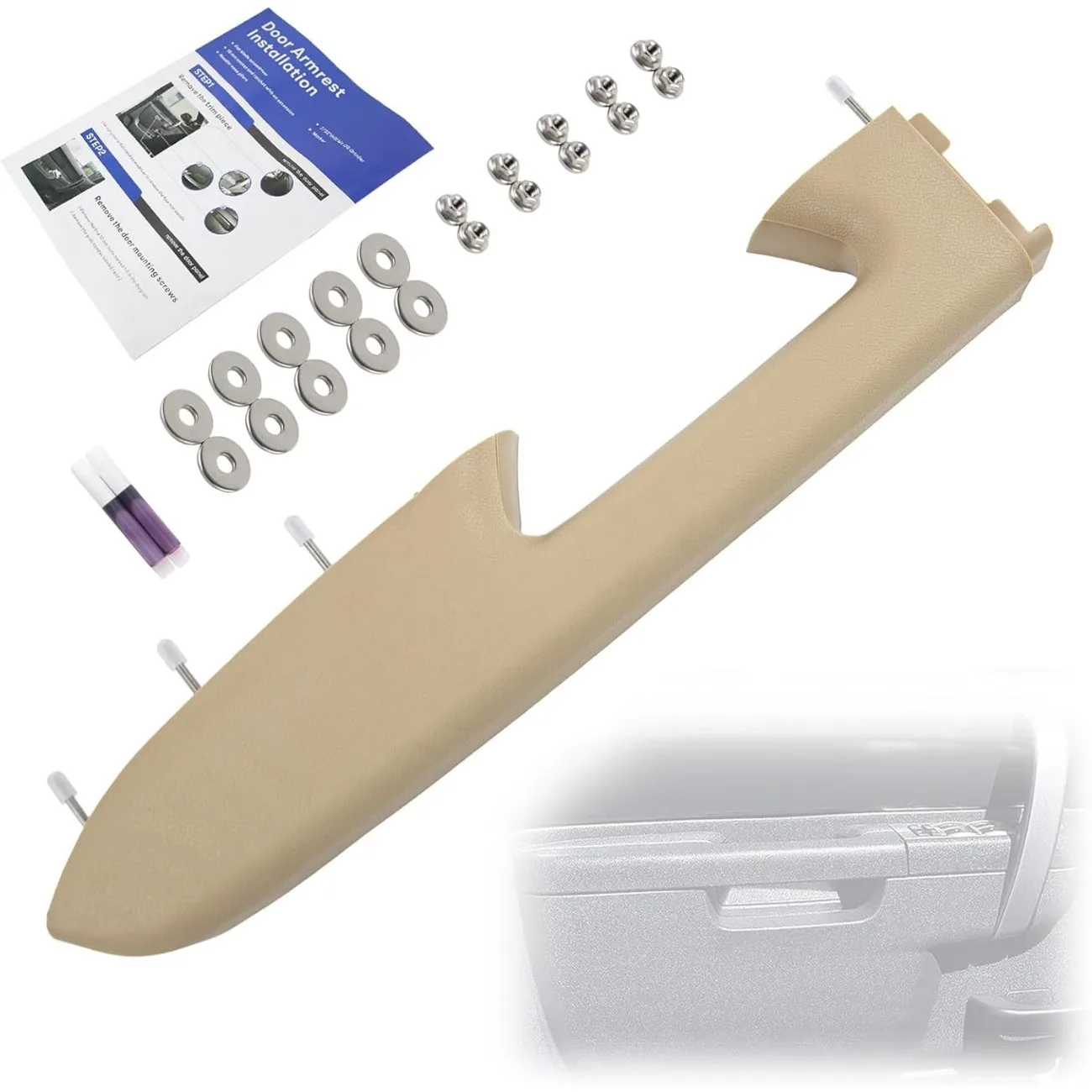 

Front Left Driver Side Door Panel Armrest 22818467 17 Inch Beige For Chevrolet Silverado For GMC Sierra 1500 2500 HD/3500 HD