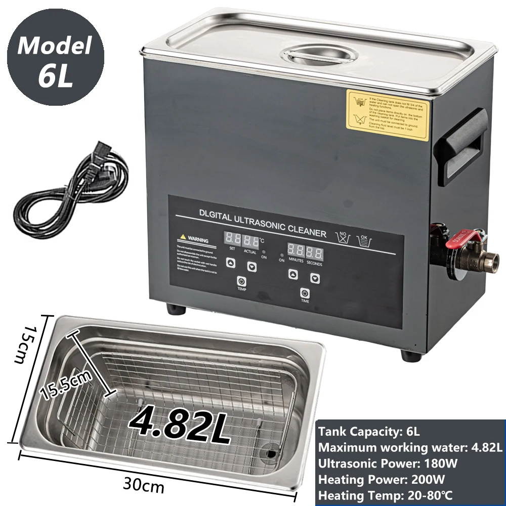2L/3L/6L/10L/15L/30L Ultrasone Reiniger Digitale Verwarming Rvs Ultrasone Reinigingsmachine 40KHZ Huishoudapparaat