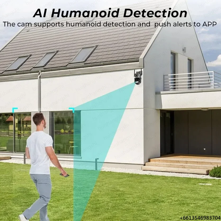 V380 3Lens 6MP Integrated Light Street 4G Sim Card Solar Camera Outdoor Wifi Wireless PTZ IP CCTV Surveillance Security Cameras