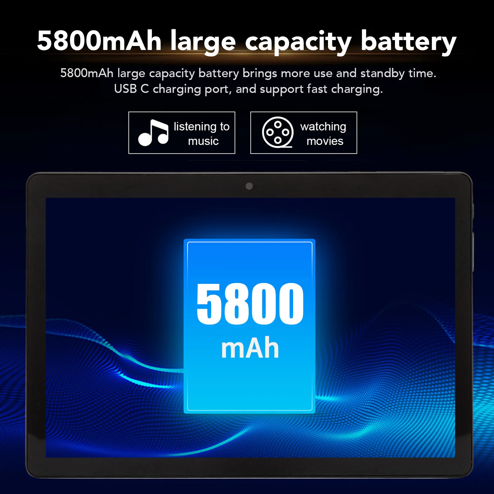 تابلت 10.1 بوصة لنظام Android11 2.4G 5G 5800mAh Type C قابل لإعادة الشحن 8GB RAM 256GB ROM 1920x1200 5MP 13MP ثماني النواة فضي تابلت