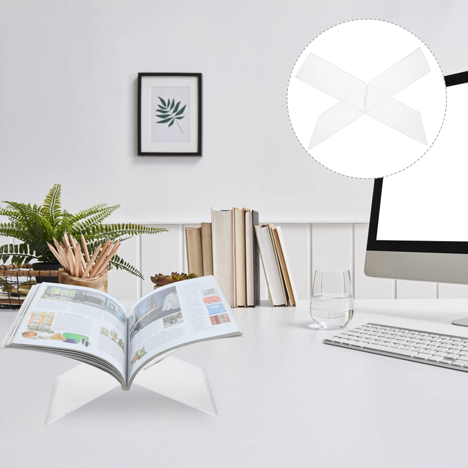 

1 Set Acrylic Stand Clear Recipe Reading Stand For Kitchen Desk Display Sturdy Book Holder For Cookbooks Magazines Menus